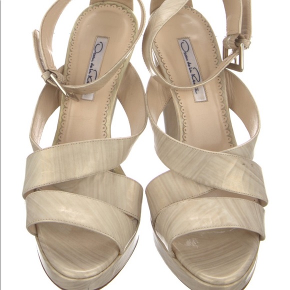 Oscar de la Renta Leather Sandals - Size 38.5 - Picture 4 of 6
